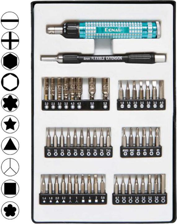 Actual product image Donau Workshop ratchet screwdr (Allen screw, Cross recess, Port, Square, T-section, Tri-wing)