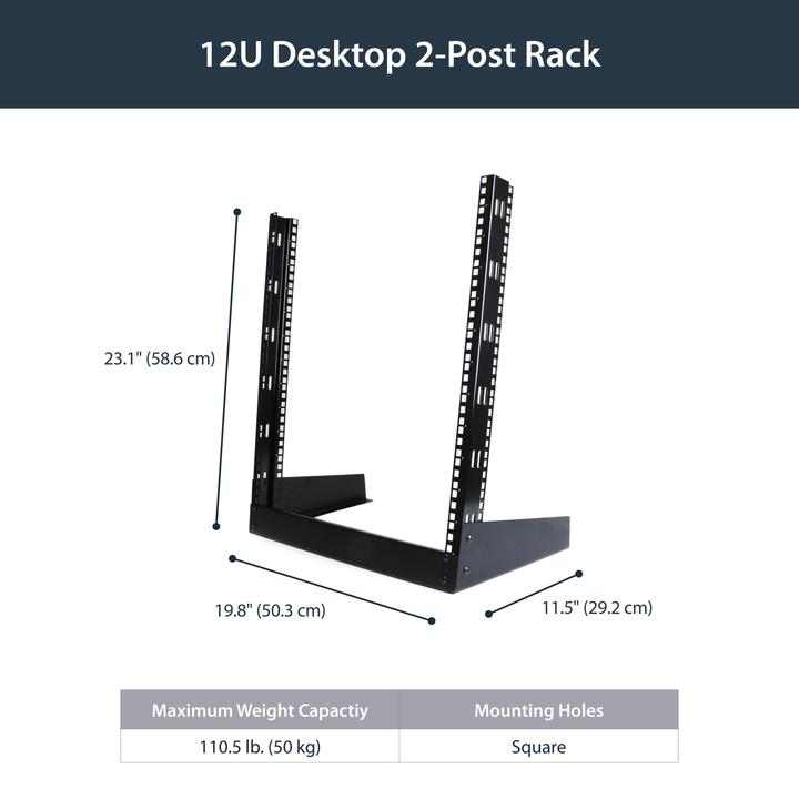 Produktbild StarTech 12U 19IN OPEN FRAME 2POST RACK (12 HE, 19 Zoll Rack)