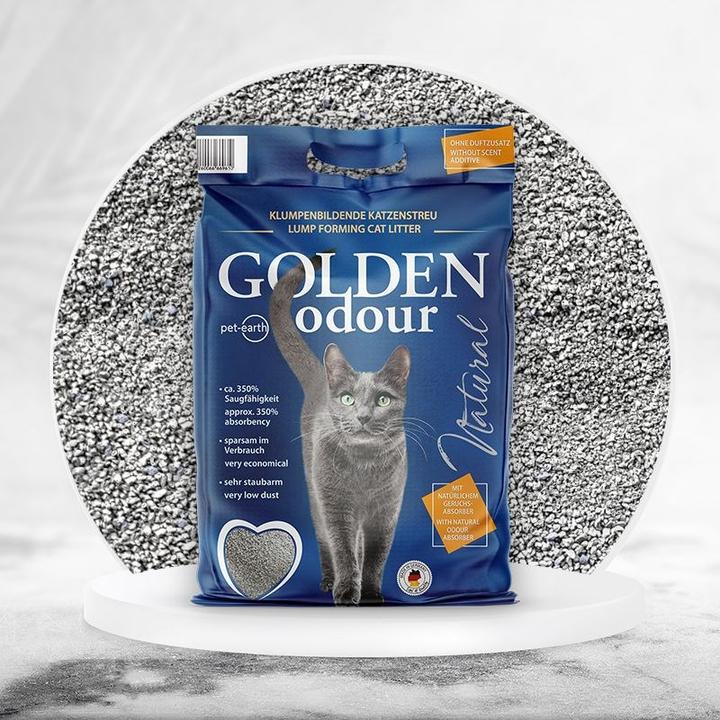 Image du produit Pet-Earth Litière pour chat à odeur grise dorée, naturelle (Agglomérant, Neutralisant, Non poussiéreux, 7 kg)