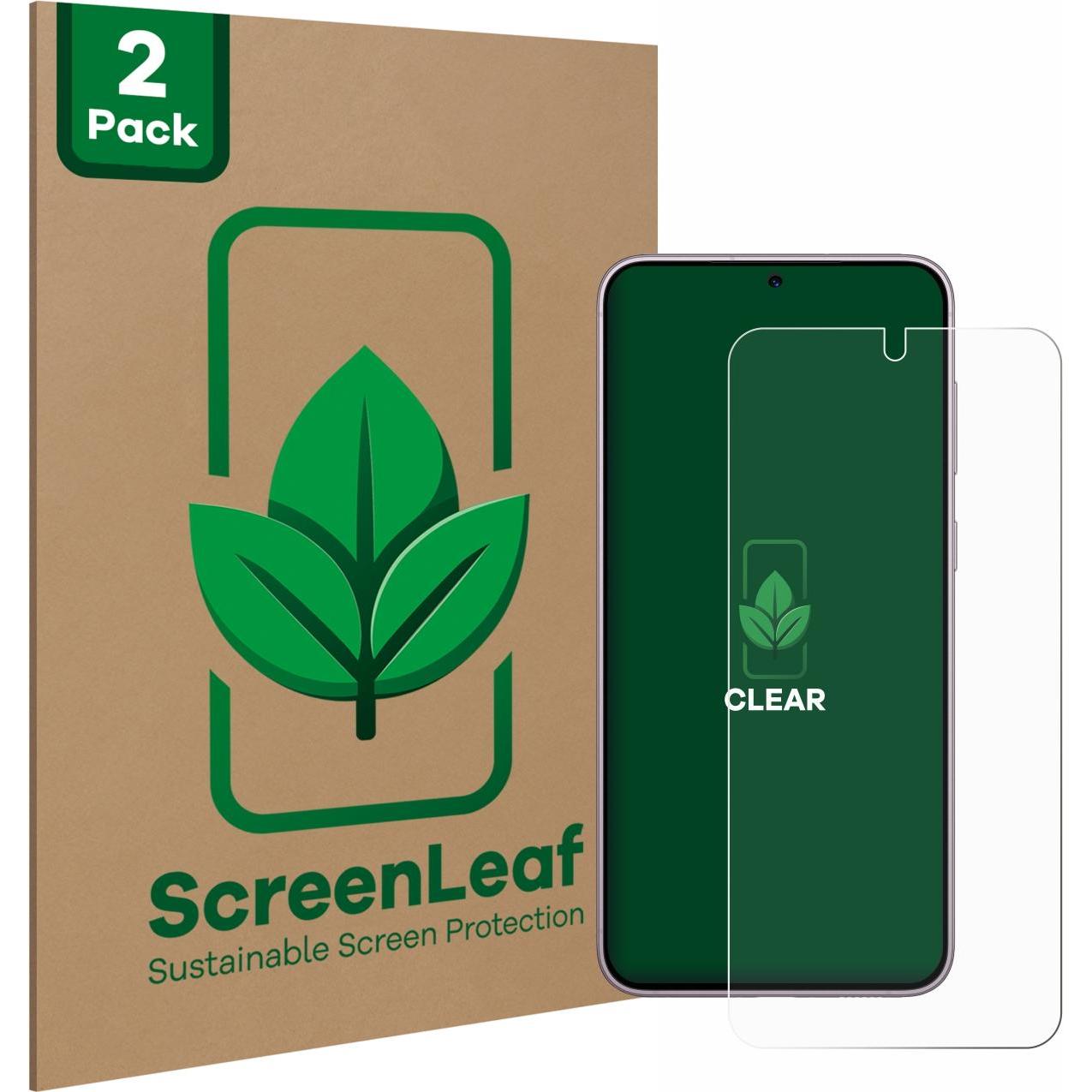 ScreenLeaf Schutzfolie nachhaltiger Displayschutz Displayschutzfolie Folie Klar Transparent (2 Stück, Samsung Galaxy S23...