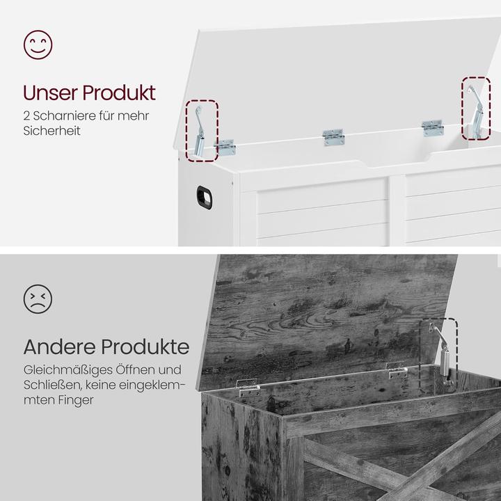 Produktbild Vasagle Sitztruhe LSB061T10 weiss Holz 100,0 cm (100 cm)