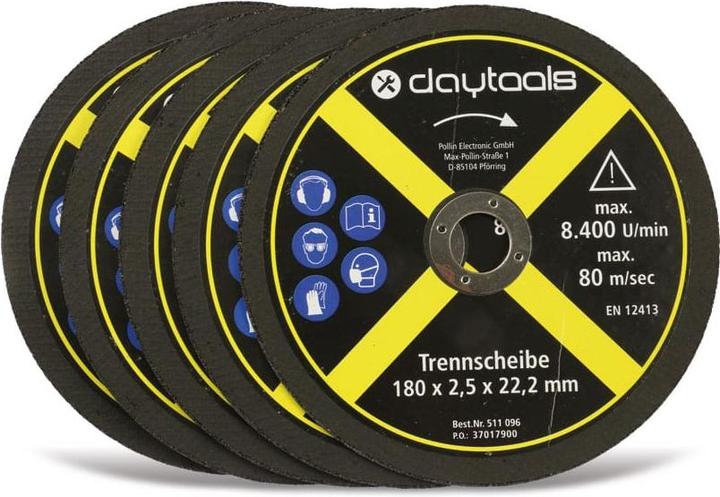 Daytools Metal cutting disc, 180x2.5x22.2 mm, 5 pieces