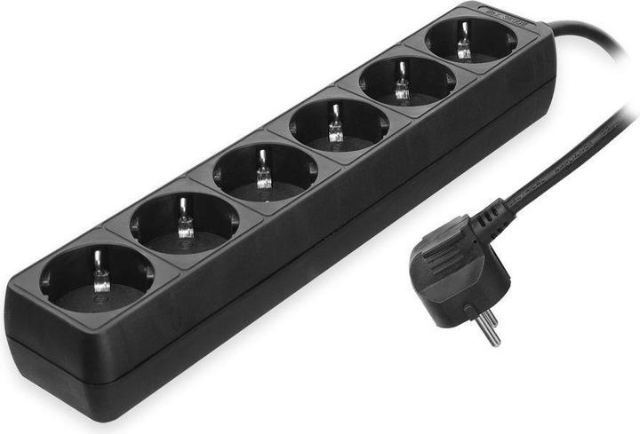 Produktbild ACT Power Strip, 6 sockets, 3 m, black (6x, CEE 7/3, 3 m)