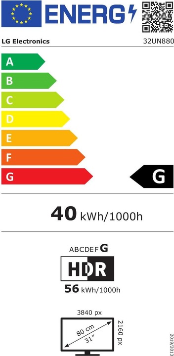 Energielabel LG UltraFijn 32UN880-B (3840 x 2160 Pixels, 31.50")