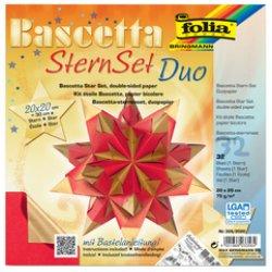 Folia Faltbl"tter Bascetta-Stern, 200 x 200 mm, silber/gold (366/2020)