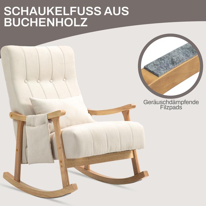 Immagine prodotto Homcom Schaukelstuhl Polyester Beige