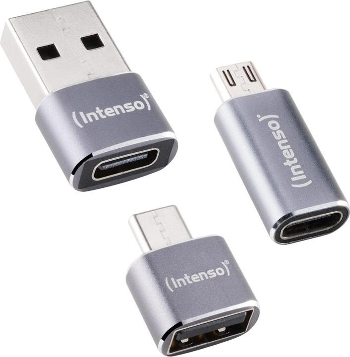 Image du produit Intenso 3-pack USB Adapter MIX USB-C/A/MICRO MIX480 Aluminiu (USB 2.0)