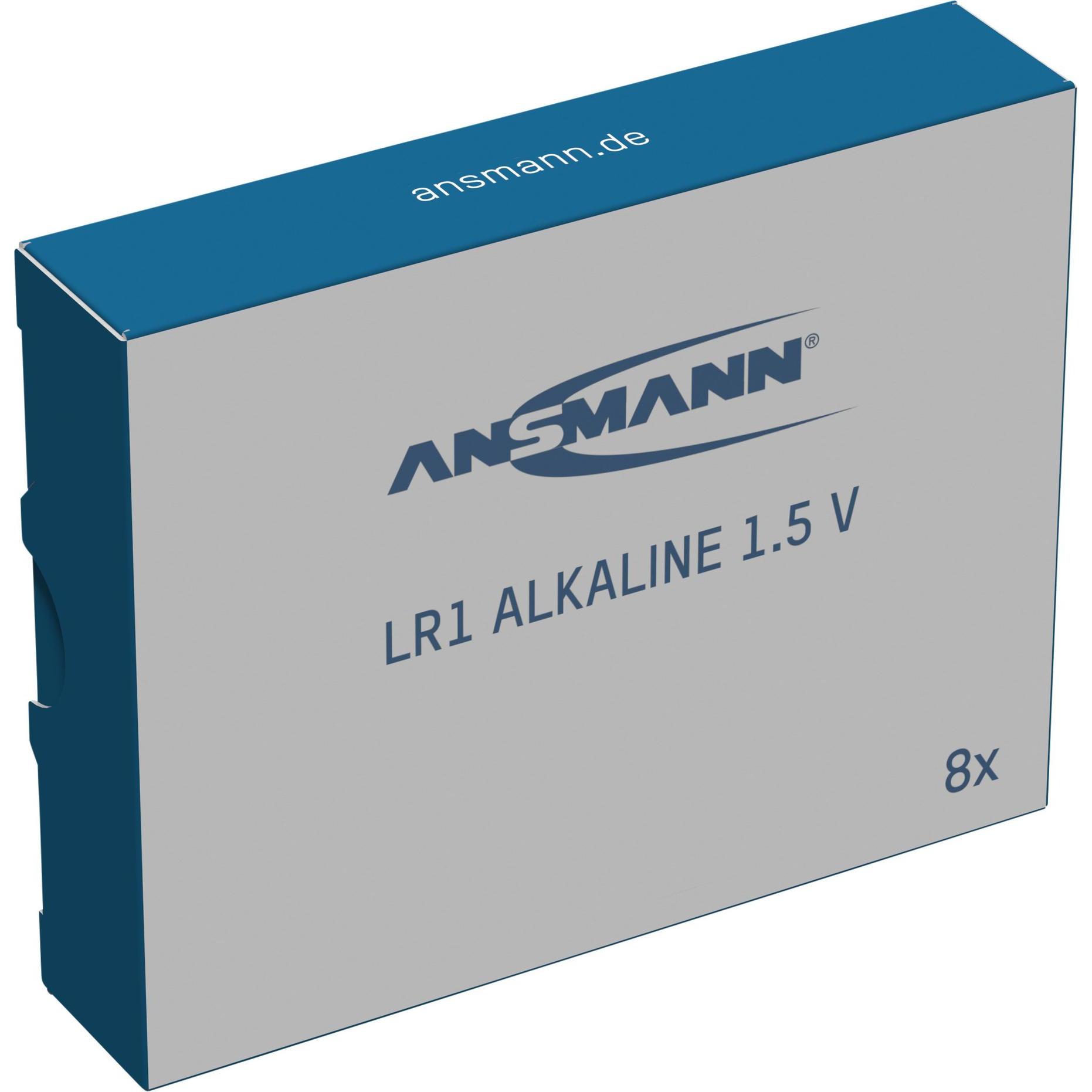 Thumbnail - Ansmann ANS 1520-0013 - Alkaline Batterie LR1 8er-Pack - Batterie (8 Stk., N), Batterien + Akkus