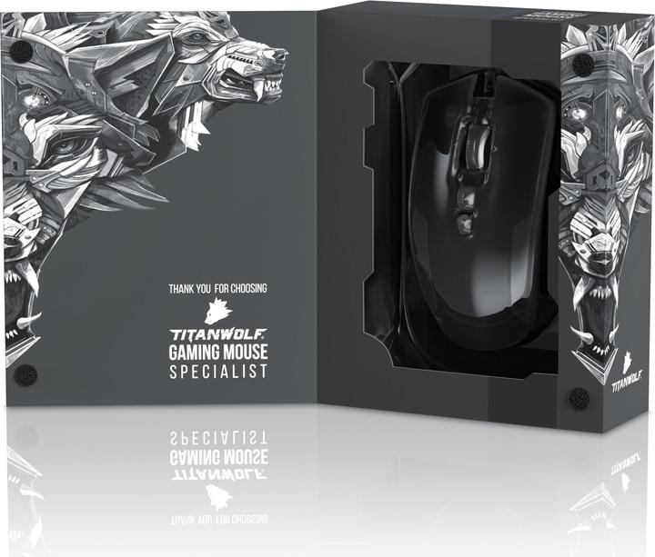Image du produit Titanwolf Souris laser de jeu avec 12 boutons programmables | Souris avec 10800 dpi | Taux d'interrogation (Filaire)