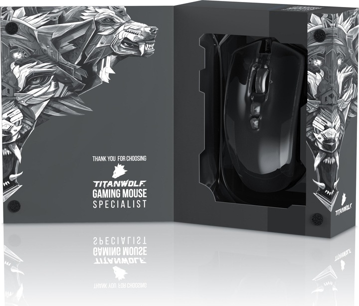 Produktbild Titanwolf Gaming Laser Mouse mit 12 programmierbare Tasten | Maus mit 10800 dpi | Polling-Rate bis 1000Hz (Kabelgebunden)