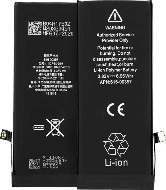 Image du produit OEM - Smartphone Battery (09023) - iPhone 8 (APN 616-00357) - 1821mAh - Black