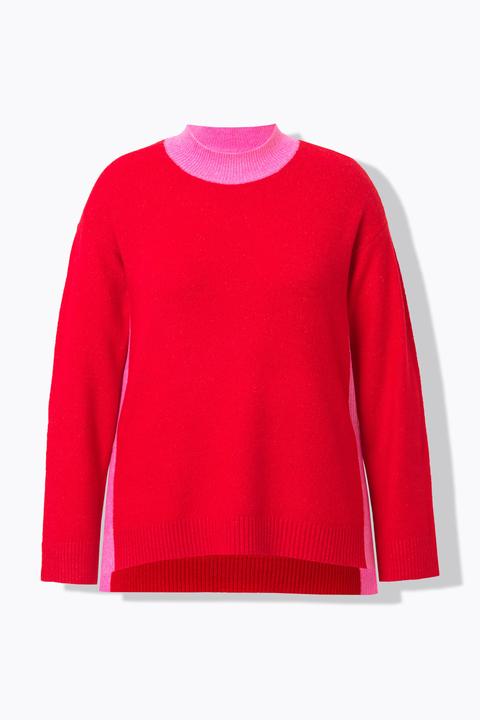 Produktbild Ulla Popken Pullover, Farbkontrast, Stehkragen, Langarm (62)