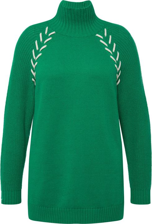 Image du produit Ulla Popken Pull à col montant et manches longues, coutures fantaisie (42, 44)