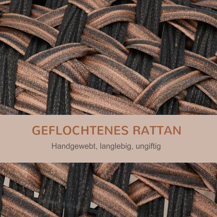 Produktbild Swisshandel24 Katzenhaus aus Rattan mit Kissen Katzenschlafplatz Katzenhöhle mit erhöhten Füssen Braun Ø52 x 58 cm (Katze)