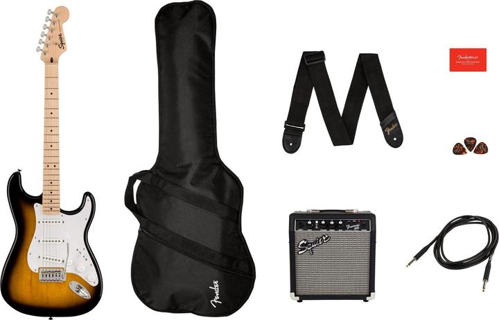Image du produit Squier Sonic Stratocaster Pack MN 2-Color Sunburst guitare électrique starterset