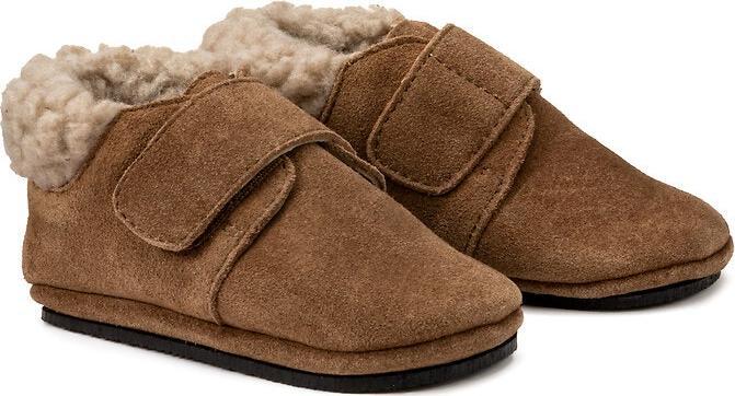 Image du produit La Redoute Collections Chaussons chauds en cuir avec fermeture velcro (17)