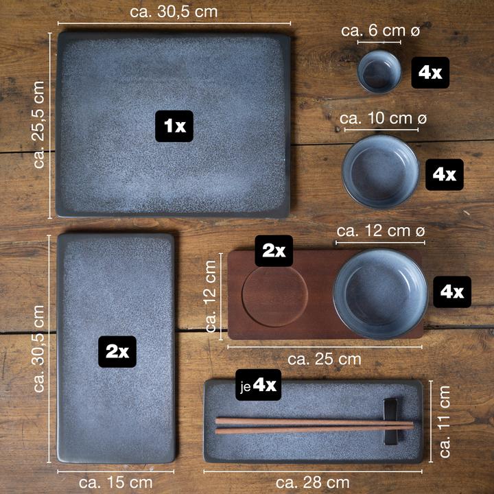 Actual product image Moritz & Moritz Sushi Geschirr Set (29 Piece)