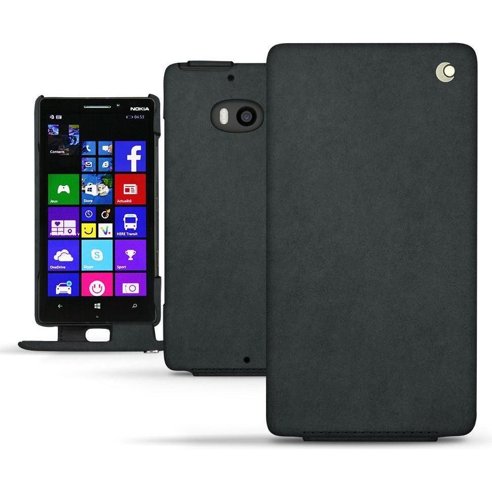 Noreve Lederschutzhülle vertikal (Nokia Lumia 930), Smartphone Hülle, Schwarz