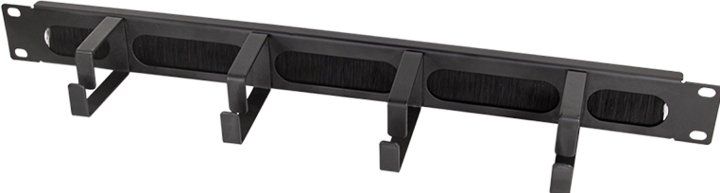 Image du produit LogiLink Panneau guide-câbles 19" avec 4 étriers en acier et barrette à brosses, noir