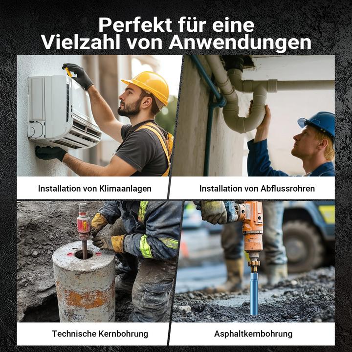 Produktbild Wiltec Diamantbohrkrone Shark Ø52mm Bohrkrone 450mm 1¼ UNC Diamantbohrer Beton (52 mm)