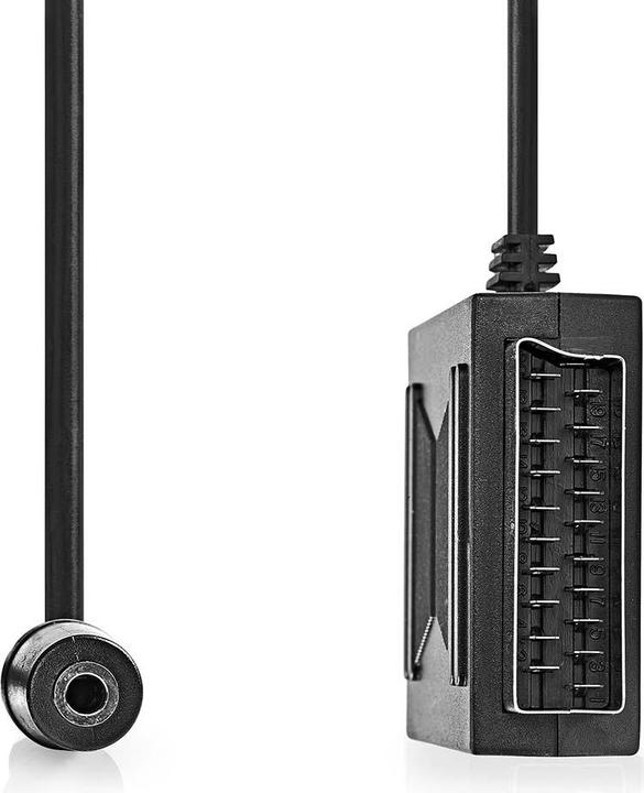 Actual product image Nedis SCART cable | SCART male | SCART female / 3.5 mm female | Nickel-plated | 480p | 0.20 m | Round (0.20 m)