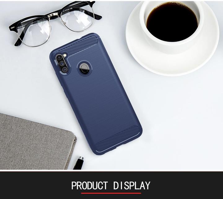 Produktbild Cadorabo TPU Ultra Slim carbon edelstahl Kombi Cover (Samsung Galaxy A11, Samsung Galaxy M11)