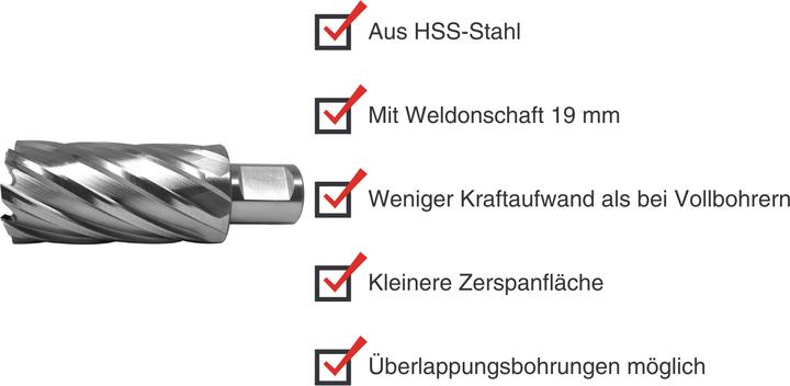 Produktbild Paulimot HSS-Kernbohrer mit Bohrtiefe 55 mm, Ø 31 mm (31 Millimeter)