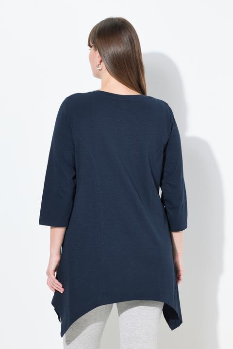 Produktbild Ulla Popken Shirt, Zipfelsaum, V-Ausschnitt, 3/4-Arm (56)