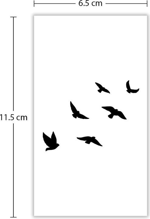 minink Temporäres Tattoo: Sechs fliegende Vögel