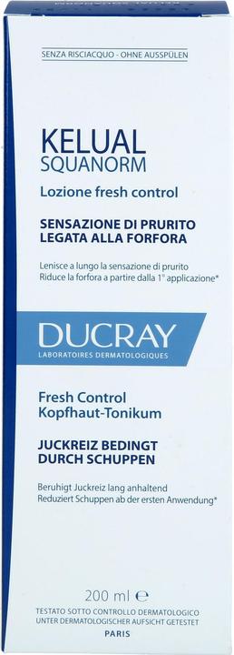 Energy Label Ducray Kelual Squanorm Kopfhaut-Tonikum beruhigt Kopfhaut und reduziert Schuppen, 200 ml Lösung (200 ml)