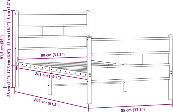 Image du produit vidaXL Bettgestell (80 x 200 cm)