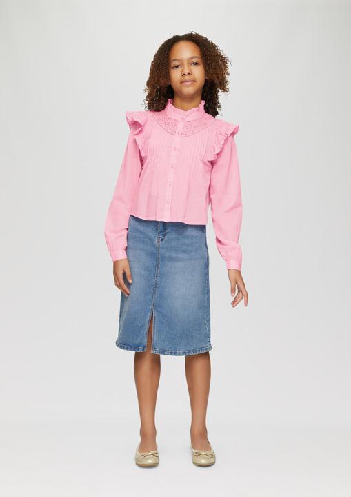 Immagine prodotto S.Oliver Bluse Verkürzte Bluse mit Lochstickerei und Rüschen (M)