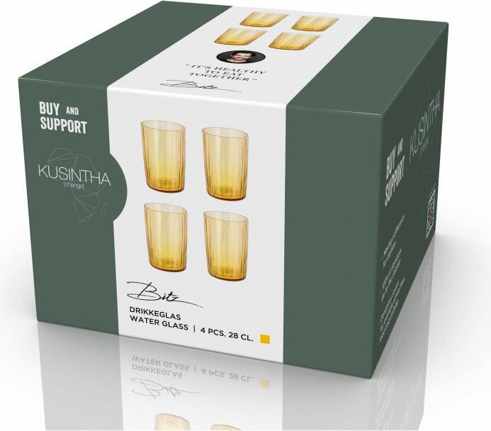 Immagine prodotto Bitz Bicchiere da bere Kusintha 280 ml, 4 pezzi, arancione (0.28 l, 4x)