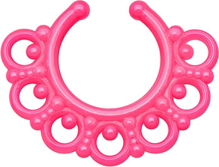 Produktbild Star Piercing Fake Septum Tribal mit Kugeln pink (Kunststoff, ohne Messing)