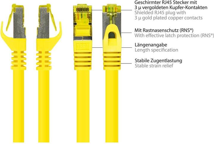 Produktbild Good Connections RJ45 Patchkabel mitCat.7 Rohkabel und Rastnasenschutz (RNS®), S/FTP, PiMF, halogenfrei, 600MHz, OFC (S/FTP, CAT7, 25 m)