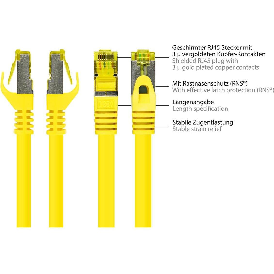 Thumbnail - Good Connections RJ45 Patchkabel mitCat.7 Rohkabel und Rastnasenschutz (RNS), S/FTP, PiMF, halogenfrei, 600MHz, OFC (PiM...