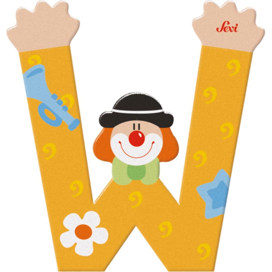 Sevi, Holzbuchstaben + Stoffbuchstaben, Clown W