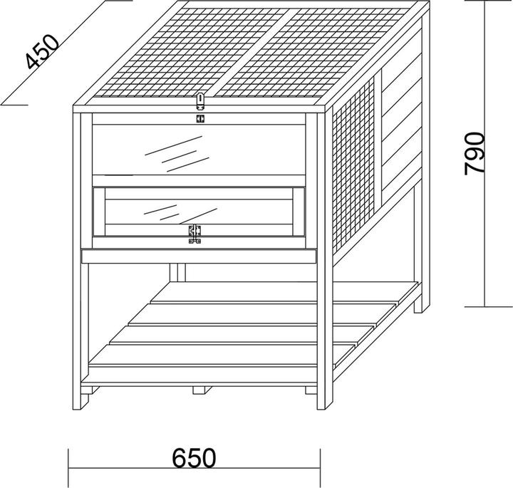 Produktbild HTI-Living Erhöhter Kleintierkäfig aus Holz Nagerkäfig für Kaninchen, Meerschweinchen und Co.