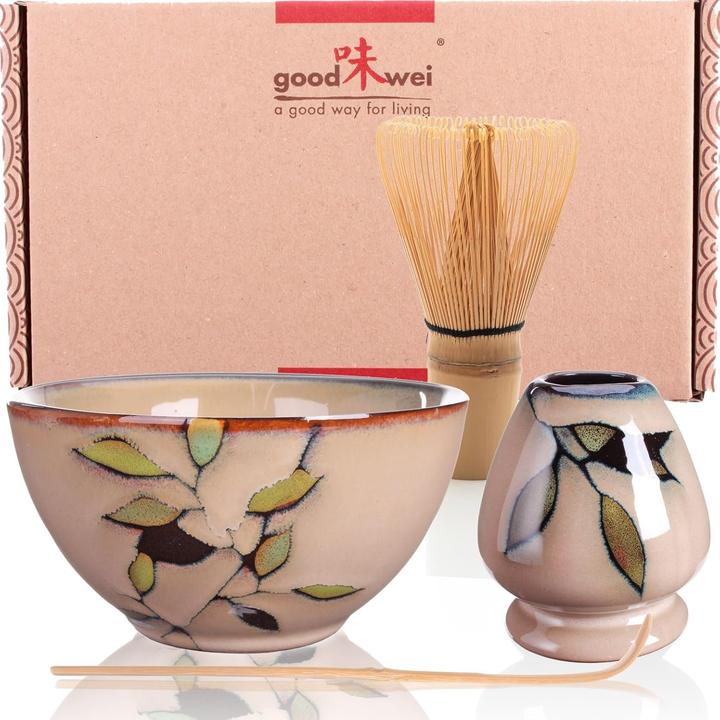 Immagine prodotto Calimatcha Set per il tè verde Matcha in bambù con scopa Matcha
