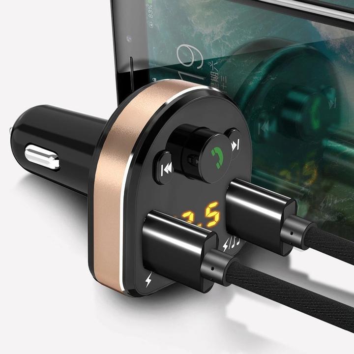 Image du produit Dudao Transmetteur FM Bluetooth Chargeur voiture MP3 3.1 A 2x USB Noir (R2Pro Black)