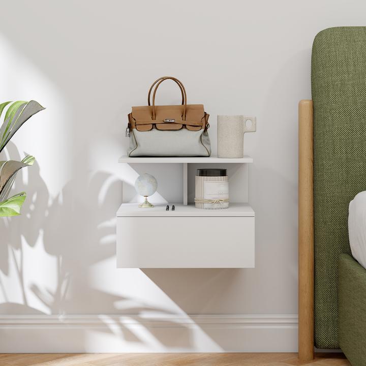 Immagine prodotto Homcom Nachttisch Spanplatte Weiss (35 x 35 x 31.60 cm)