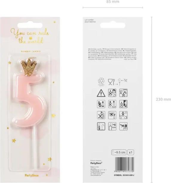 Immagine prodotto Partydeco Candela numero 5 (1 x)