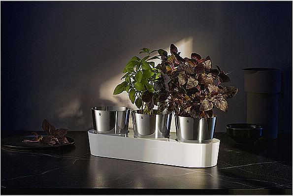 Produktbild WMF Kräutertopf Set 3tlg mit Bewässerungssystem Gourmet Edelstahl Kunststoff (14 cm)