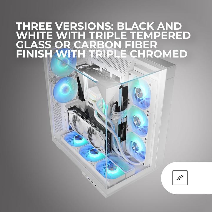 Immagine prodotto Mars Gaming Boitier Moyen Tour Atx Mc-3gf RGB Avec Panneaux Vitrés (Blanc) (ATX, mATX, Mini-ITX)