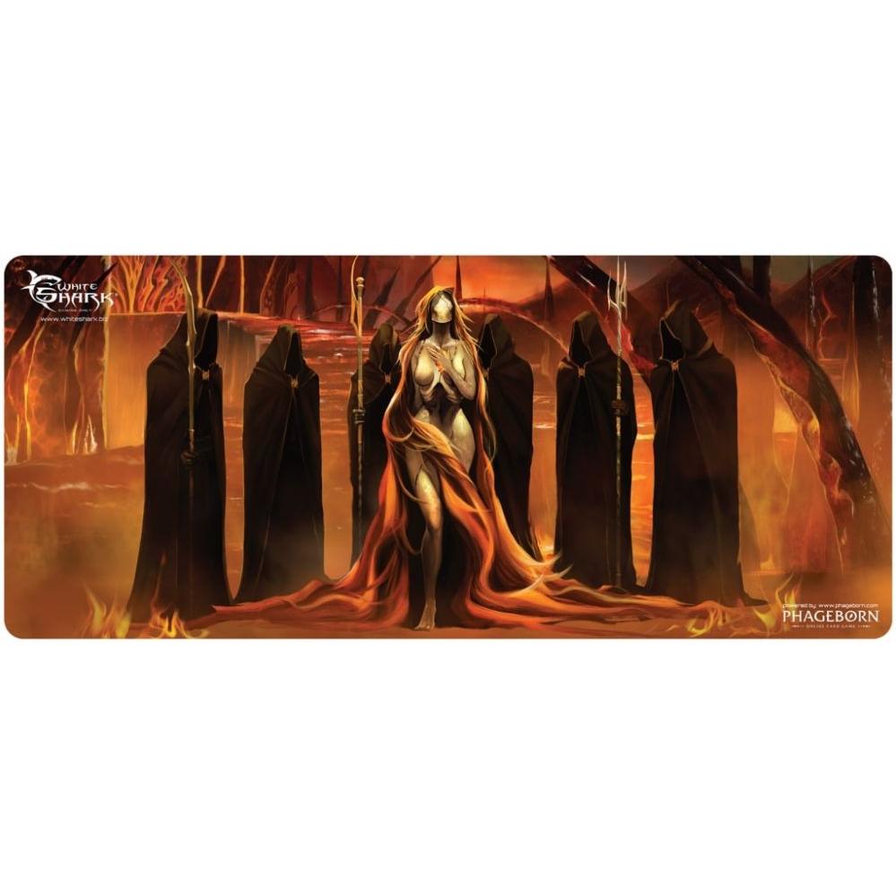 White Shark Mouse pad for games Faceless Oracle, 800x350x3mm, Mausmatte, Weiss