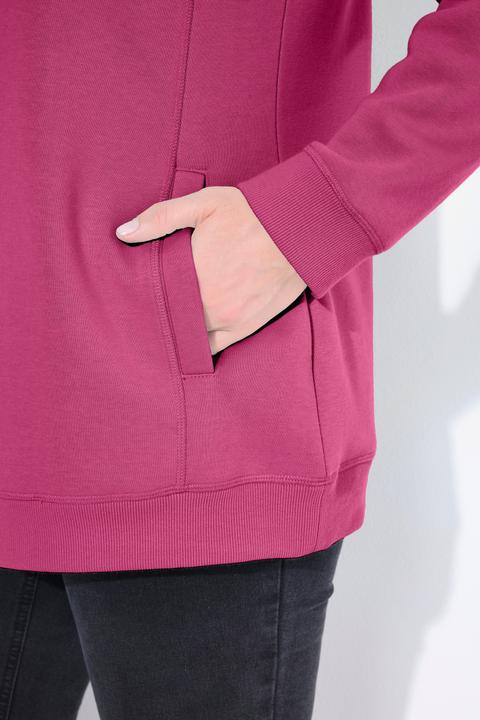 Actual product image Ulla Popken Drawstring Collar Long Sleeve Sweatshirt (54, 56)