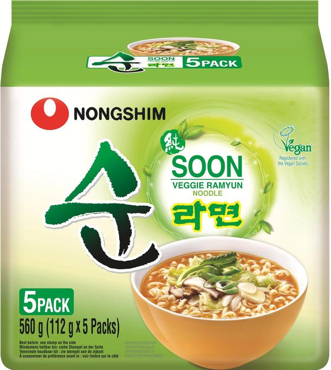 Image du produit Nongshim Soon Veggie Noodle Soup 5 x 112 g (560 g)
