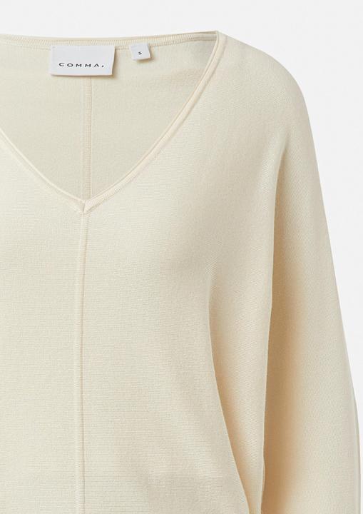 Produktbild Comma Strickpullover Femininer Feinstrickpullover mit V-Ausschnitt und 3/4 Arm (S)