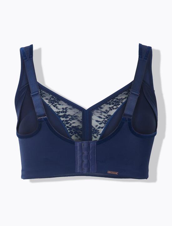 Actual product image Ulla Popken Lace Panel Underwire-Free Minimizer Bra (95 E)