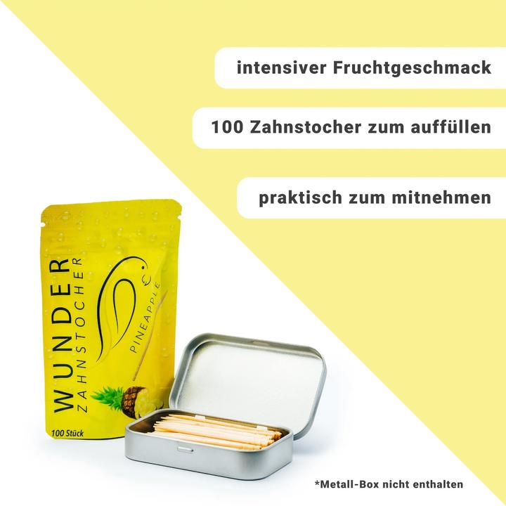 Actual product image Wunder Zahnstocher Refill Pineapple Flavoured Toothpicks (100x)